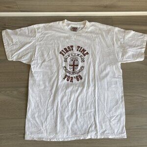 Vintage Oneita Brown University In Deo Speramus First Time For 69 Shirt USA‎ XL